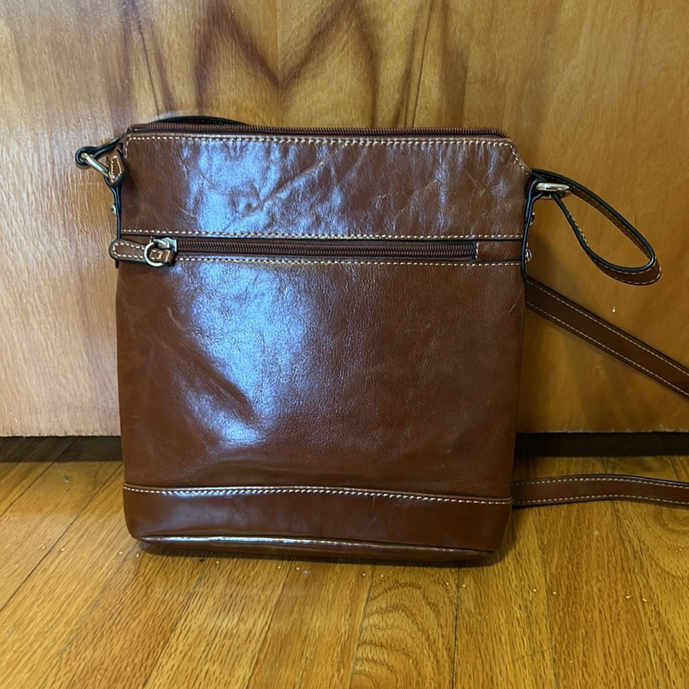 Giani Bernini Brown Leather Crossbody Bag - Picture 3 of 4